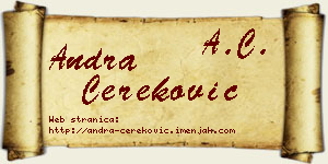 Andra Čereković vizit kartica
